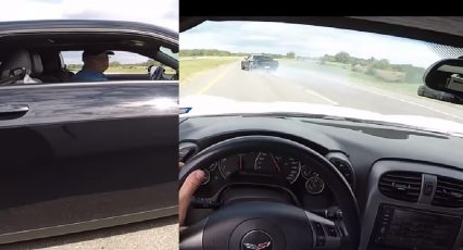 Old Man in a Hellcat Shows Vette Owner How It’s Done!