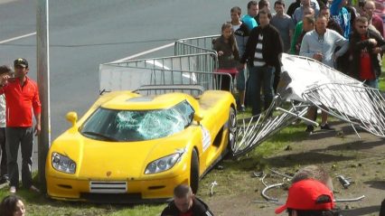 Koenigsegg Hyper Car Goes Full Mustang And Crashes Into Big Crowd Of People