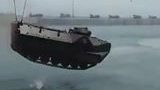 Massive Amphibious Tanks Go Flying Into The Water!