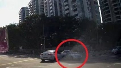 Mysterious moment car appears Out Of Nowhere
