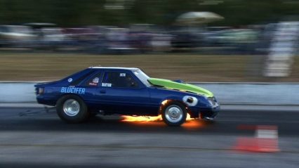Scary Twin Turbo Mustang Fire At No Prep Meltdown