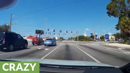 Speeding Corvette ZR1 Gets Fully Airborne At Intersection