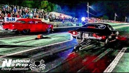 Street Outlaws “The 55” vs “Menace” Nitrous Camaro at the Ozark No Prep Meltdown