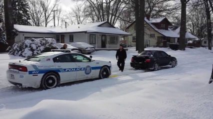 Subaru WRX Saves The Day And Pulls Out Stuck Police Officer!