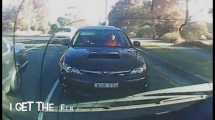 Aggressive Subaru Driver Gets Whats Coming To Him…