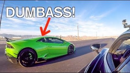 COCKY Lamborghini Owner Gets DESTROYED By A Stock Mclaren