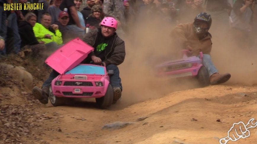 Downhill Barbie Jeep Race Gets too Intense, These People are Nuts