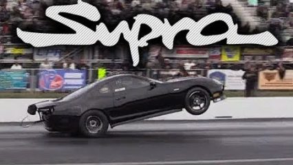 Epic Supra Wheelie, Drags the Bumper! This Thing Rocks!!