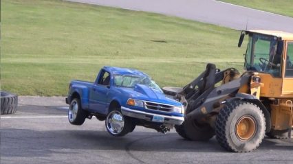 Ford Ranger Rolls Over at Spectator Drags… Those Rims Though!