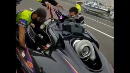 Guy Falls Off Boosted jet Ski At 100+MPH