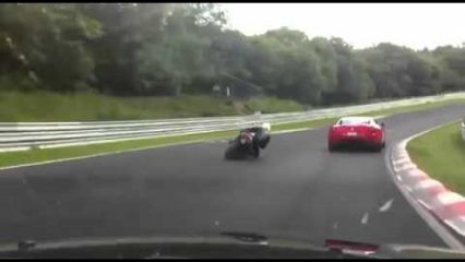 Just When This Ferrari Driver Thought He Was Fast He Gets Overtaken By a Bike!