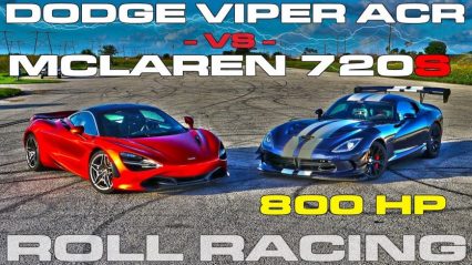 McLaren 720S vs 800 Horsepower Dodge Viper ACR Extreme Roll Racing