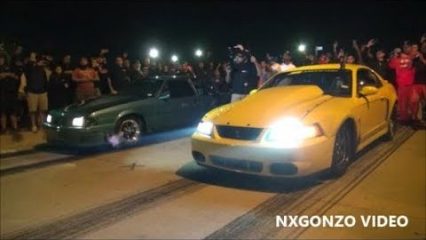 Street Outlaws Boosted GT vs Dragnfly Foxbody At Cash Days 2017