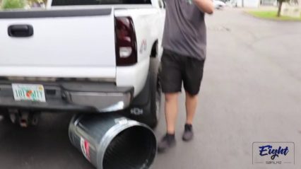Trash can tip on the Dmax so it would roll more coal