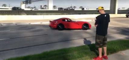 Brand New Dodge Viper Meets The Curb At Houston Cars And Coffee… Ouch!