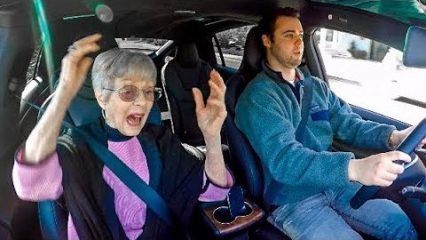 Grandma Reacts To Tesla Launch!!