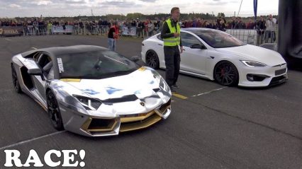 Lamborghini Aventador vs Tesla, Least Likely Drag Race That’s Actually Pretty Close