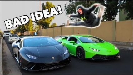Logan Paul Jumps Over a Lamborghini… Dangerous!