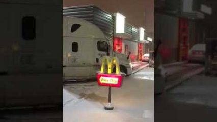 Semi truck attempts to use McDonald’s drive through