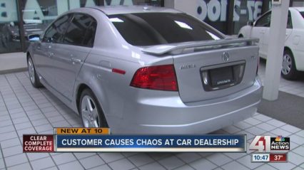 Customer Causes Complete Chaos in Dealership Showroom