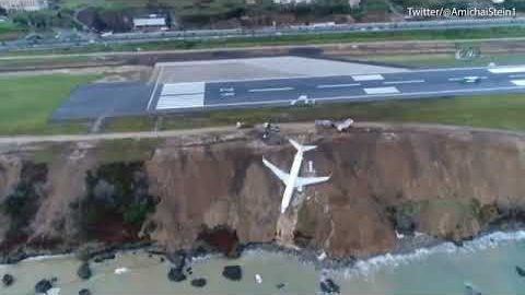 Jet Skids Off a Runway in Turkey... Almost Went For a Swim!