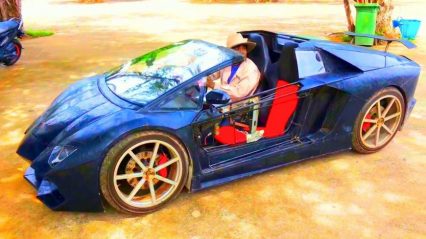 Man Constructs Homemade Miniature Lamborghini Powered by a Motorcycle Engine