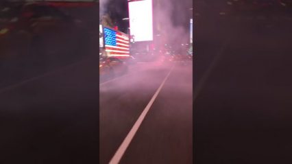 Mercedes Benz C63 AMG Goes Crazy In Times Square Nearly Running Over Cops And Sideswiping Cars!