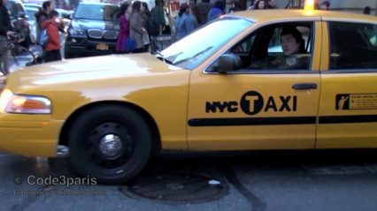 NYPD Undercover Police Taxi Responding Lights and Siren