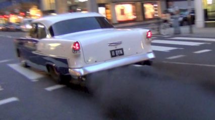 NASTY 1900 Horsepower Procharged ’55 Chevy Cruising Downtown London