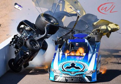 Jonnie Lindberg and John Force Tangle In Scary Top-End Crash at Wild Horse Pass