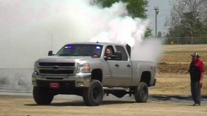 Chevy Duramax Burnout Goes Horribly Wrong… Whoops!