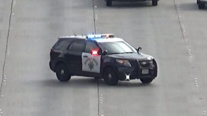 Cops Weaving Sideways Through 5 Lanes of Highway Traffic, but Why?