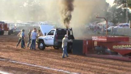 Dodge Truck Tractor Pull Gone Wrong… Diesel Run Away Scares Crowd!