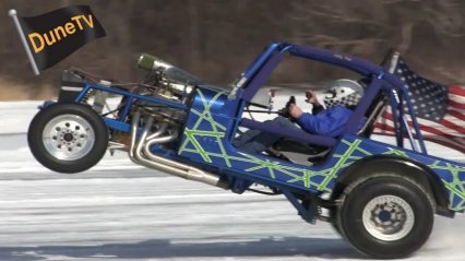 Drag Racing With Studded Tires In The Snow? Seems Sketchy!