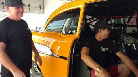 Farmtruck And AZN Check Out Jeff Lutz' 57 Chevy For The First Time at Bristol