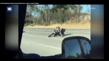 Motorcycle Goes Into High Speed Wobble – Causing It To Crash