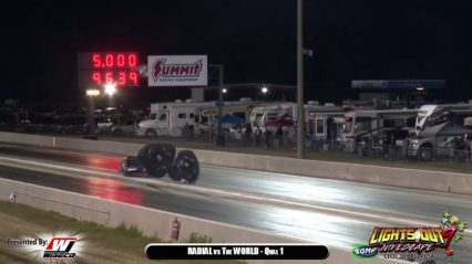 Pro Mod Wrecks at Lights Out 9, Andrew Johnson Holds on for a Wild Ride