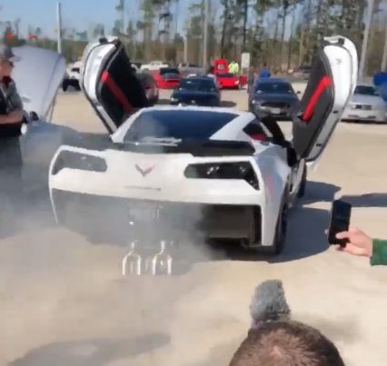 Showing Off Gone Wrong… Corvette Loses Exhaust In Front Of Everyone!