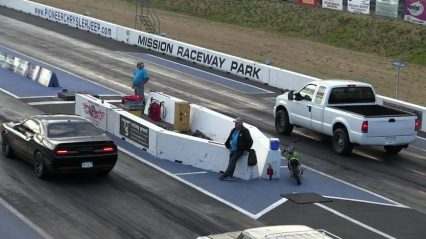 Bet You Didn’t Expect That? – Hellcat VS Ford Truck Drag Race