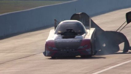 Cruz Pedregon’s Funny Car goes up in flames