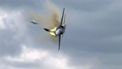 Fighter Jet Goes Down In Ball Of Fire And Pilot Barely Escapes Death!
