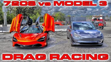 First Tesla Model 3 1/4 Mile Drag Racing Review vs McLaren 720S