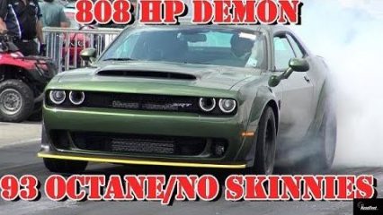 How Fast Is The Dodge DEMON on Pump 93, No Skinnies and No Transbrake?