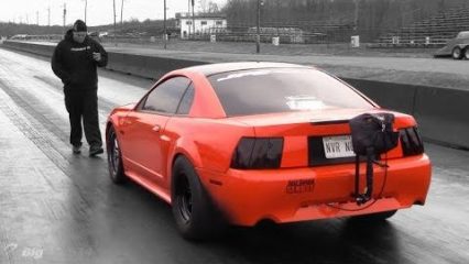 Turbo Mustang Using Both Lanes! Wicked Test Hits