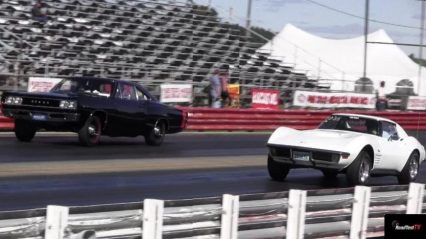 Very Rare 426 Hemi Super Bee vs 454 LS6 Corvette – 1/4 mile Drag Race