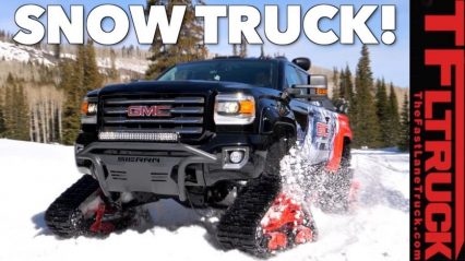 It’s a Truck, It’s a Snowcat! No, It’s a GMC Sierra HD All Mountain Snow Truck!