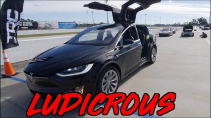 LUDICROUS Tesla CALLS OUT EVERYONE! Hayabusa, Lamborghini, R34 GTR, Hellcat, CTSV, Porsche, McLaren