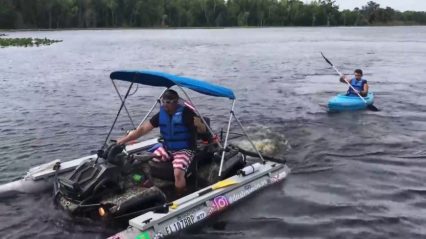 Someone Turned a Can-am XMR 1000 Into a Pontoon Boat!