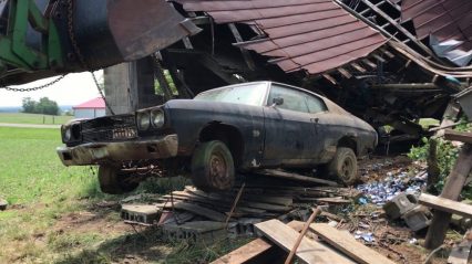 1970 Chevelle SS454 Is Pulled To Safety From The Collapsed Barn