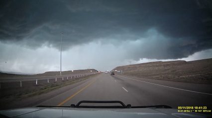 Crazy Storm Hits Trucks On The Freeway! Golf Ball Size Hail?